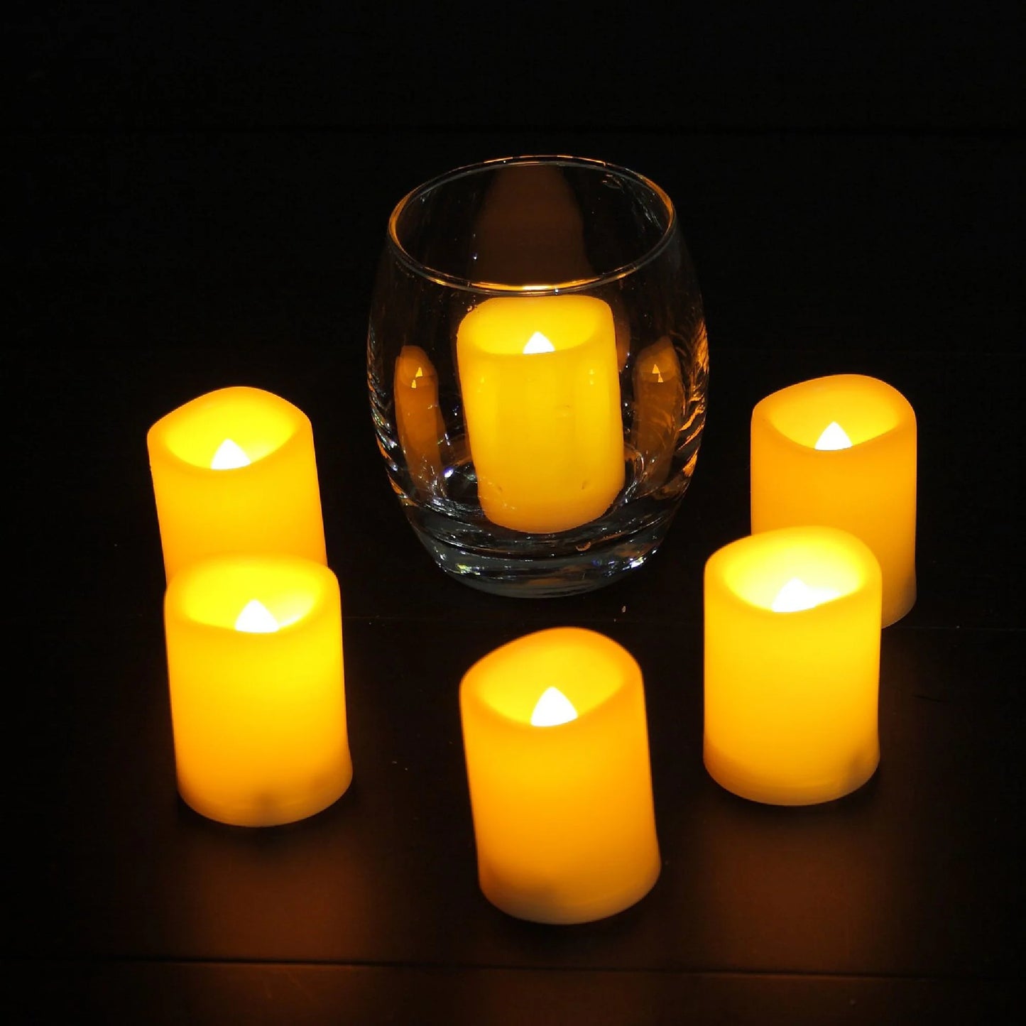 Battery Operated Flameless LED Votive Candles with Timer Flickering Electric Decorative Fake Candle Lights for Wedding Party Decoration, 1.5X2,6-Pack, Batteries Included