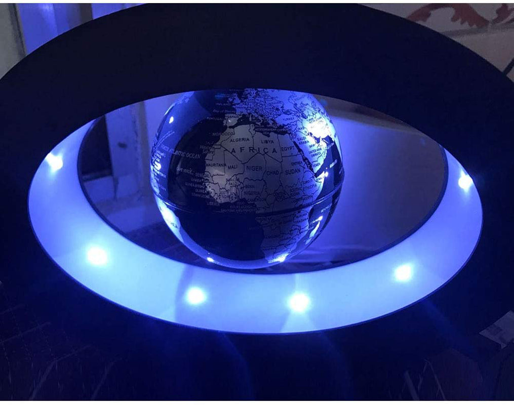 Floating Globe Desk Toy - Perpetual Motion Decoration with Magnetic Rotation for Home & Office