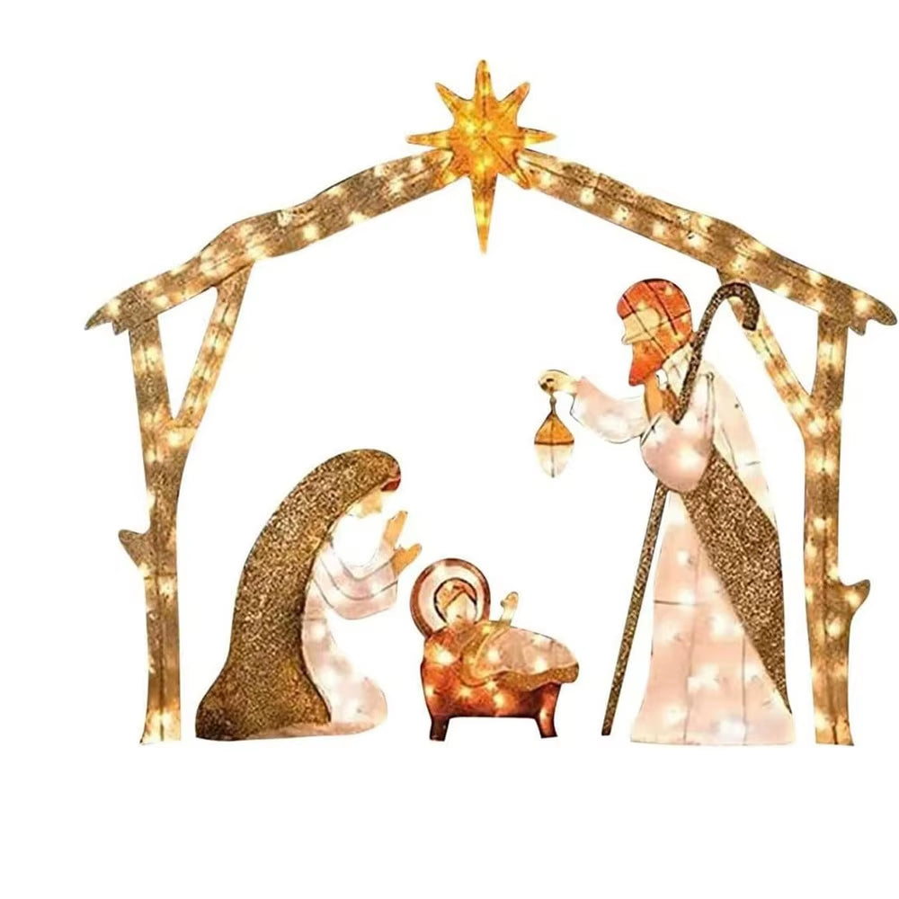 Outdoor Lighted Nativity Scene Waterproof with Light Nativity Scene Christmas Decoration Yard Decoration Easter