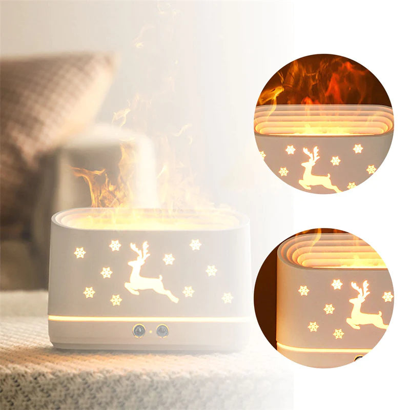 Elk Flame Humidifier and Diffuser - Silent Atmosphere Lamp for Holiday Home Décor