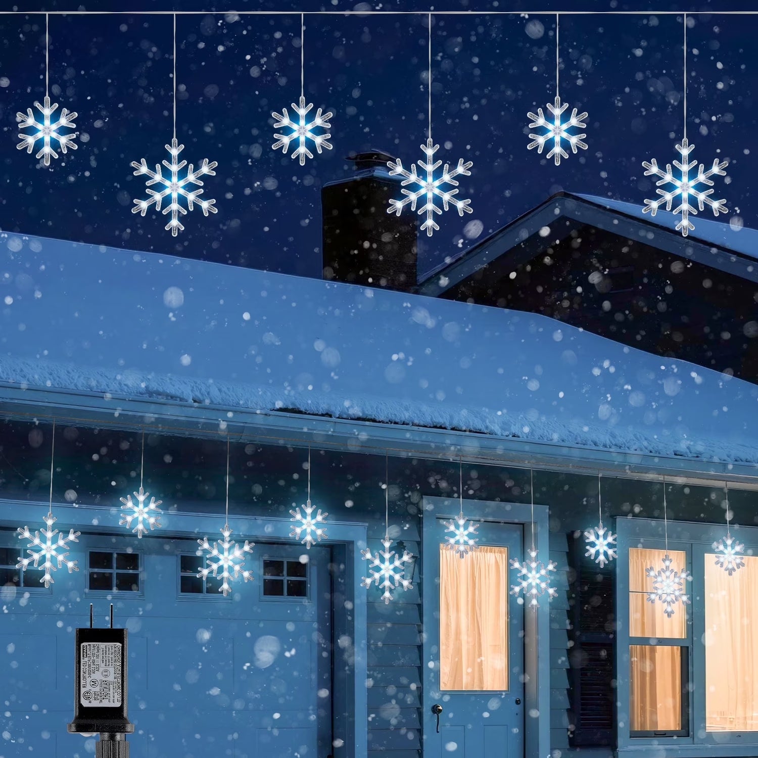 Brighten up your holidays with our stunning 9ft Christmas Snowflake String Lights! ❄️✨ Featuring 10 beautiful blue & cool white LEDs with a magical twinkle effect, these connectable, waterproof lights are perfect for your indoor and outdoor decor. Illuminate your eaves, garden, and yard in style! #HolidayDecor #ChristmasLights