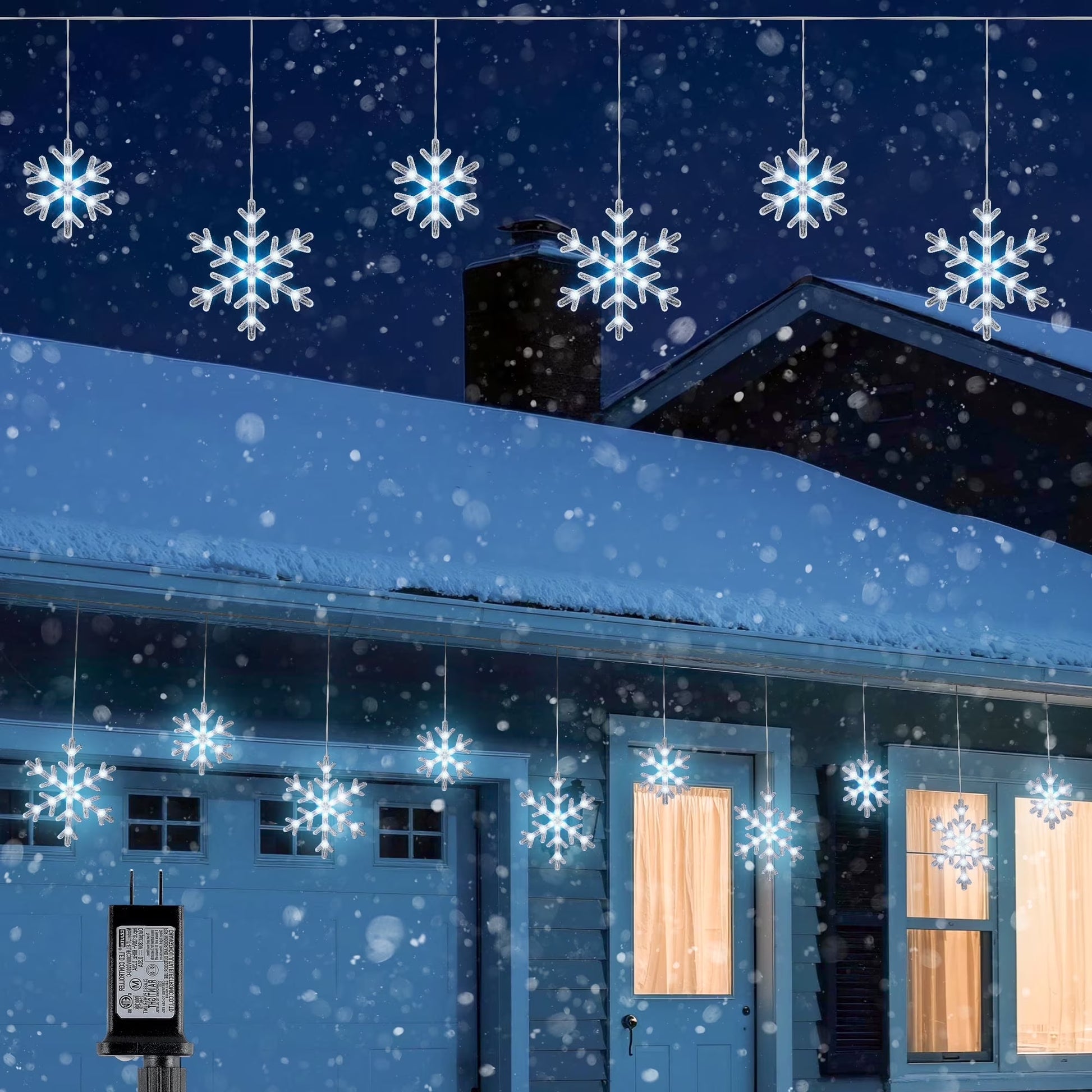 Brighten up your holidays with our stunning 9ft Christmas Snowflake String Lights! ❄️✨ Featuring 10 beautiful blue & cool white LEDs with a magical twinkle effect, these connectable, waterproof lights are perfect for your indoor and outdoor decor. Illuminate your eaves, garden, and yard in style! #HolidayDecor #ChristmasLights