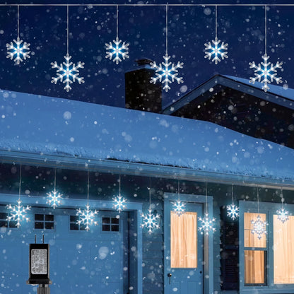 Brighten up your holidays with our stunning 9ft Christmas Snowflake String Lights! ❄️✨ Featuring 10 beautiful blue & cool white LEDs with a magical twinkle effect, these connectable, waterproof lights are perfect for your indoor and outdoor decor. Illuminate your eaves, garden, and yard in style! #HolidayDecor #ChristmasLights