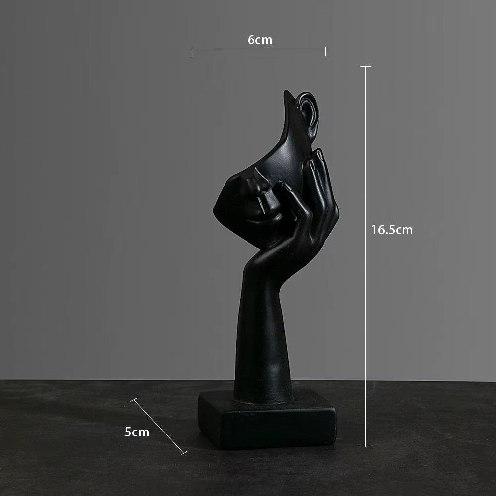 Elegant Nordic Resin Abstract Face Figurine - Luxury Desktop Sculpture for Home and Office Decor