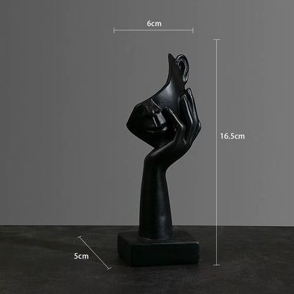 Elegant Nordic Resin Abstract Face Figurine - Luxury Desktop Sculpture for Home and Office Decor