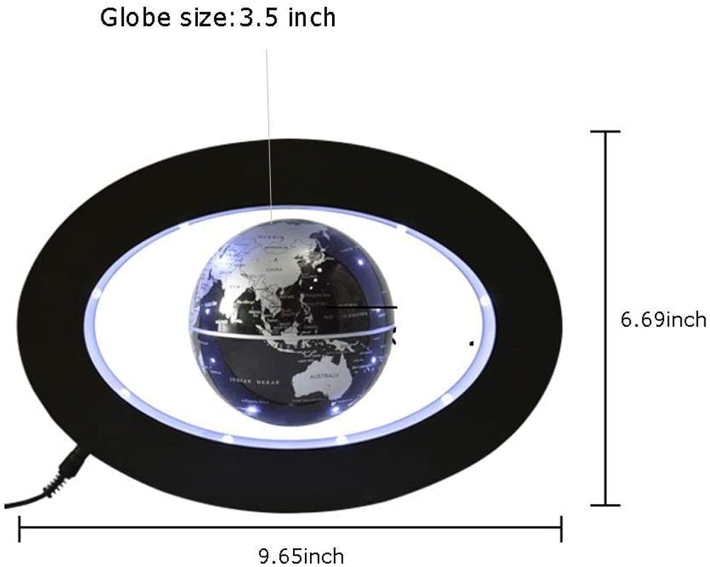 Floating Globe Desk Toy - Perpetual Motion Decoration with Magnetic Rotation for Home & Office