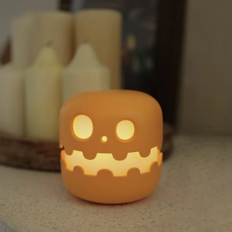 Pumpkin Lamp Bedside Ambience Light - Halloween Decorative Accent for Bedrooms and Living Rooms, Ideal Gift for Kids' Birthdays and Halloween Celebrations