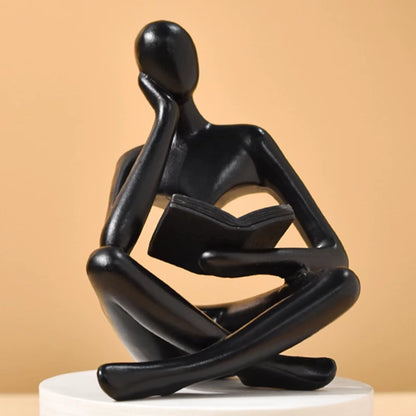 Elegant Abstract Thinker Statue - Modern Bookshelf Decor for Aesthetic Home Living