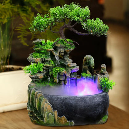 Rockery Fountain Waterfall Feng Shui Desktop Atomizing Humidifier Indoor Desk