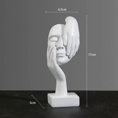 Elegant Nordic Resin Abstract Face Figurine - Luxury Desktop Sculpture for Home and Office Decor