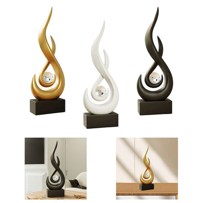 Modern Abstract Fire Resin Statue - Unique Desk Ornament for Home & Office Decor