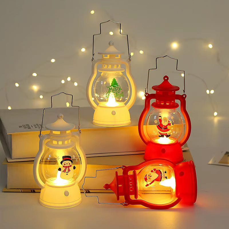 2025 LED Lamp Decor Christmas Portable Lantern Santa Claus Xmas Tree Wind Lights Pendant Navidad Christmas New Year Decoration