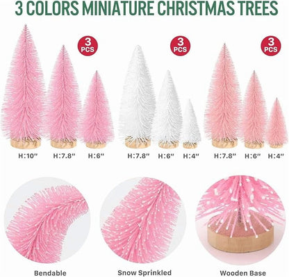 Tiny Trees for a Merry Mini-Mess: 9 Pocket-Sized Pink and White Festive Foliage for Tabletop Shenanigans!