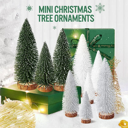 Mini Forest of Tiny Christmas Trees: The Only Family That Gets Along Without Ever Growing Up! (Includes 4 Sizes of Festive Foliage in Green, Silver, and White)