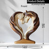 Charming Decorative Wooden Horse Statue - Snuggle Pose Animal Sculpture for Home or Office Decor