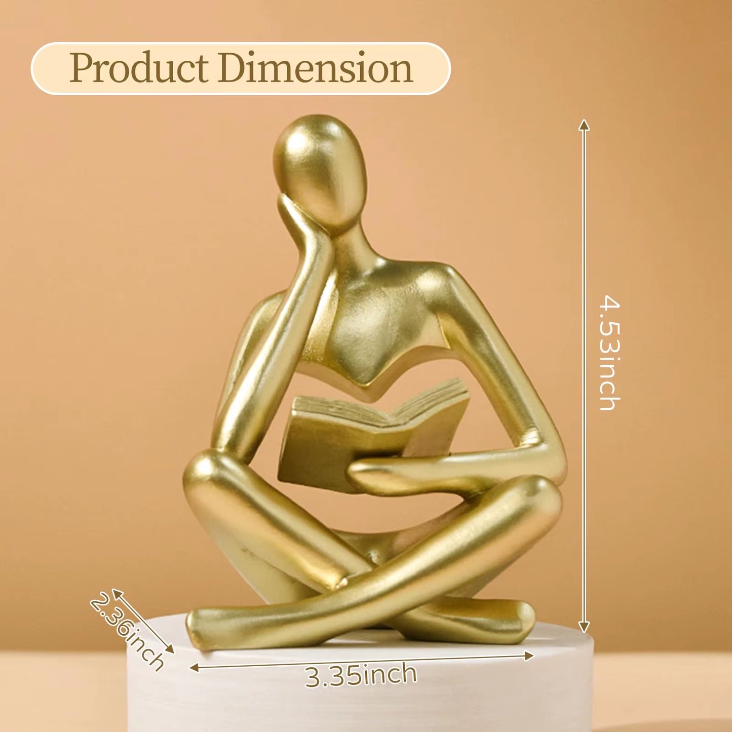 Elegant Abstract Thinker Statue - Modern Bookshelf Decor for Aesthetic Home Living
