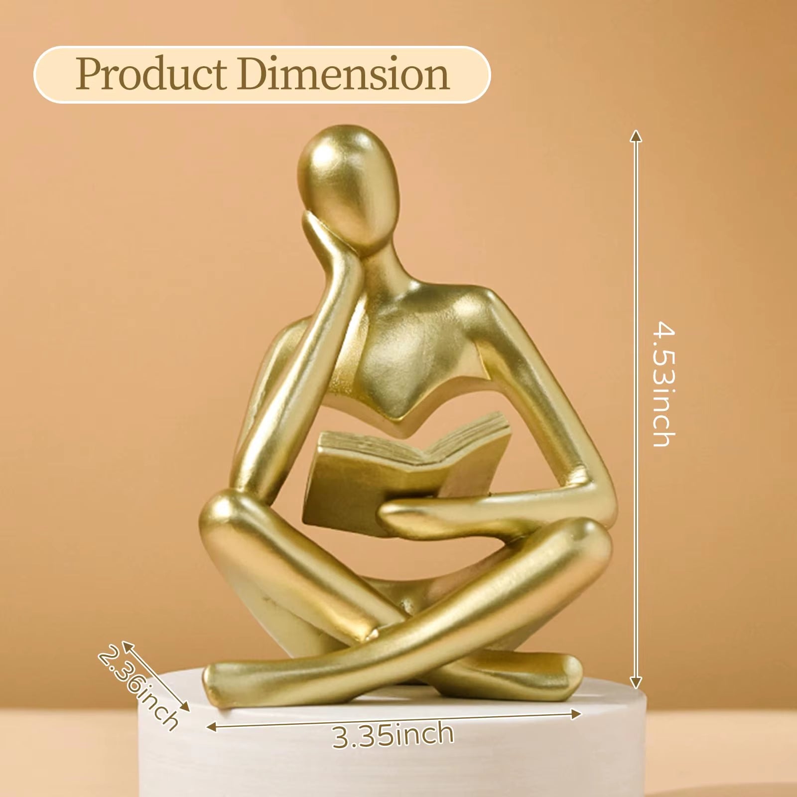 Elegant Abstract Thinker Statue - Modern Bookshelf Decor for Aesthetic Home Living