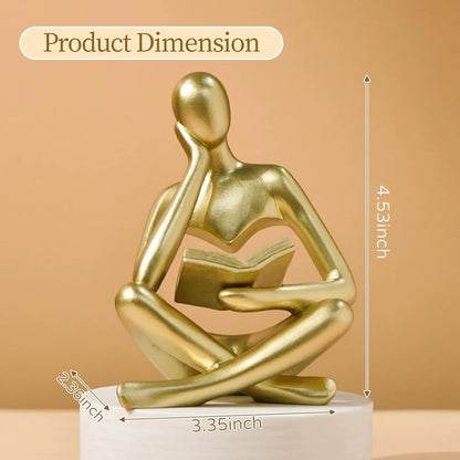 Elegant Abstract Thinker Statue - Modern Bookshelf Decor for Aesthetic Home Living