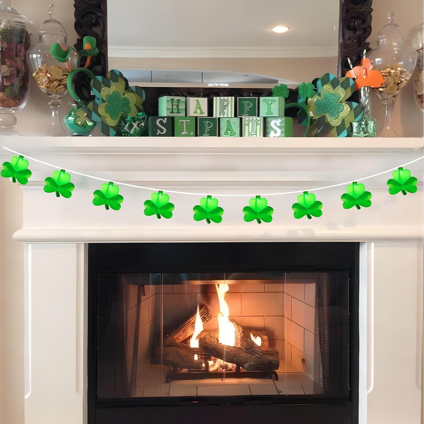 Light Up Your St. Patrick's Day with Festive 8.5Ft Shamrock String Lights! 🍀💚 Perfect for Parties, Bars, and Garden Decor!