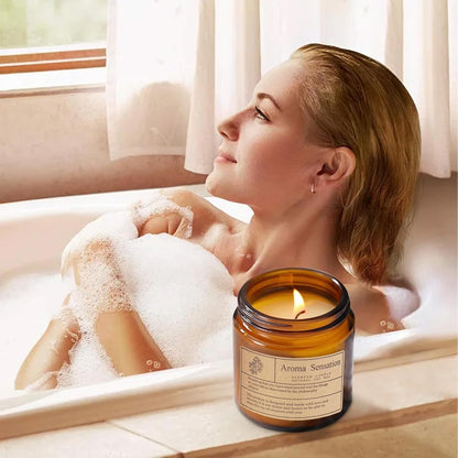 Relaxing Organic Lavender Candles - Non-Toxic Soy for Stress Relief & Meditation (7Oz)