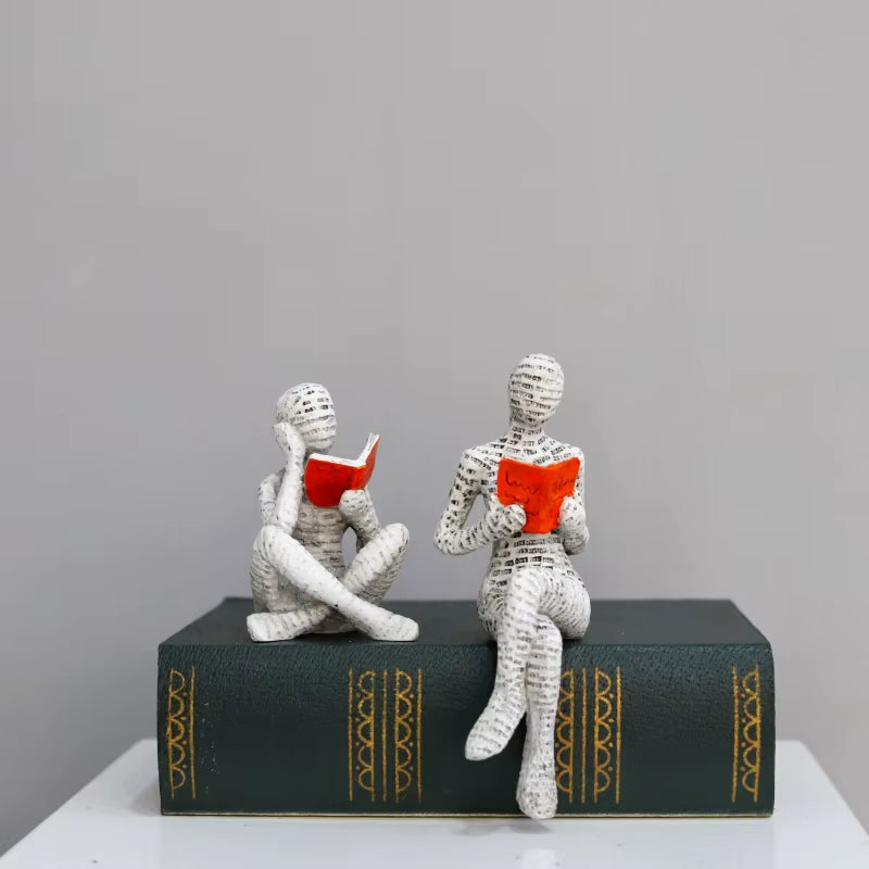 Elegant Woman Thinker Statue - Artistic Home & Office Decor, Perfect Gift for Book Lovers