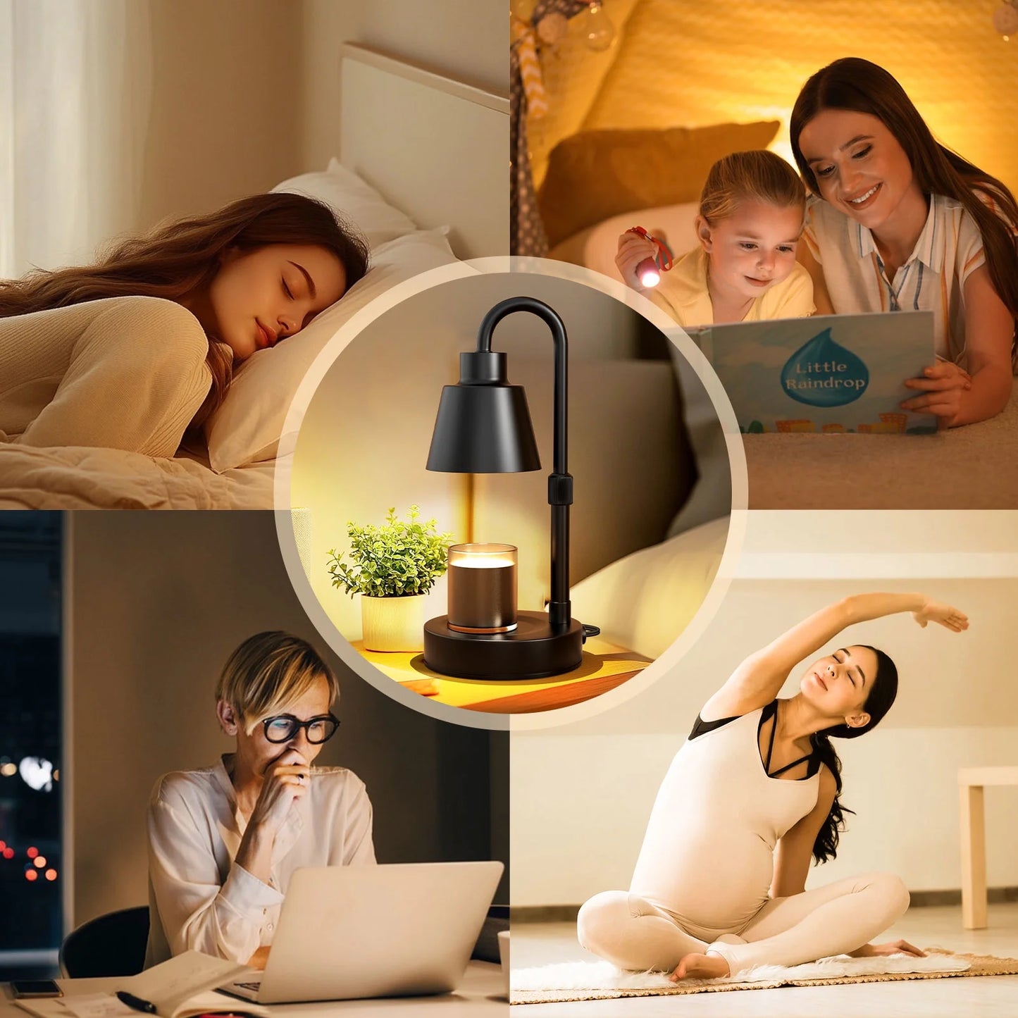 Elegant Candle Warmer Lamp with Timer & Dimmer - Perfect Gift for Mom - Includes 2 Bulbs for Jar Candles - Ideal Home Decor for Mother's Day & Christmas