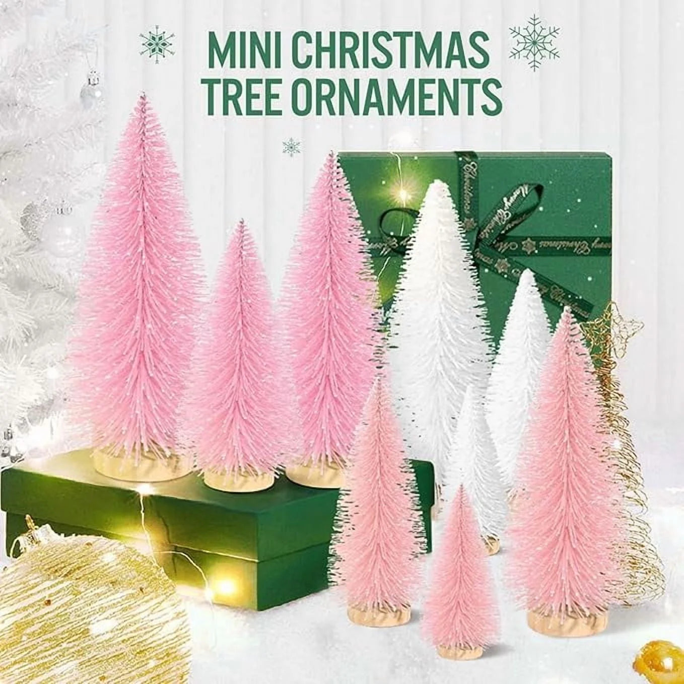 Tiny Trees for a Merry Mini-Mess: 9 Pocket-Sized Pink and White Festive Foliage for Tabletop Shenanigans!