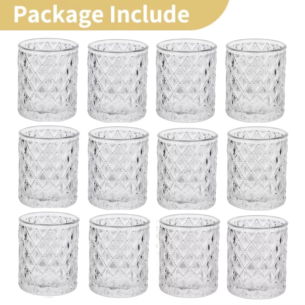 Elegant Blue Glass Votive Candle Holders - Set of 6 or 12 for Perfect Wedding and Party Table Decor