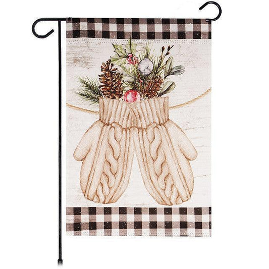 12X18 Inch Christmas Bling for Your Garden: G128 Mittens Wearing Evergreen Like They’re Going to a Festive Socks Party!