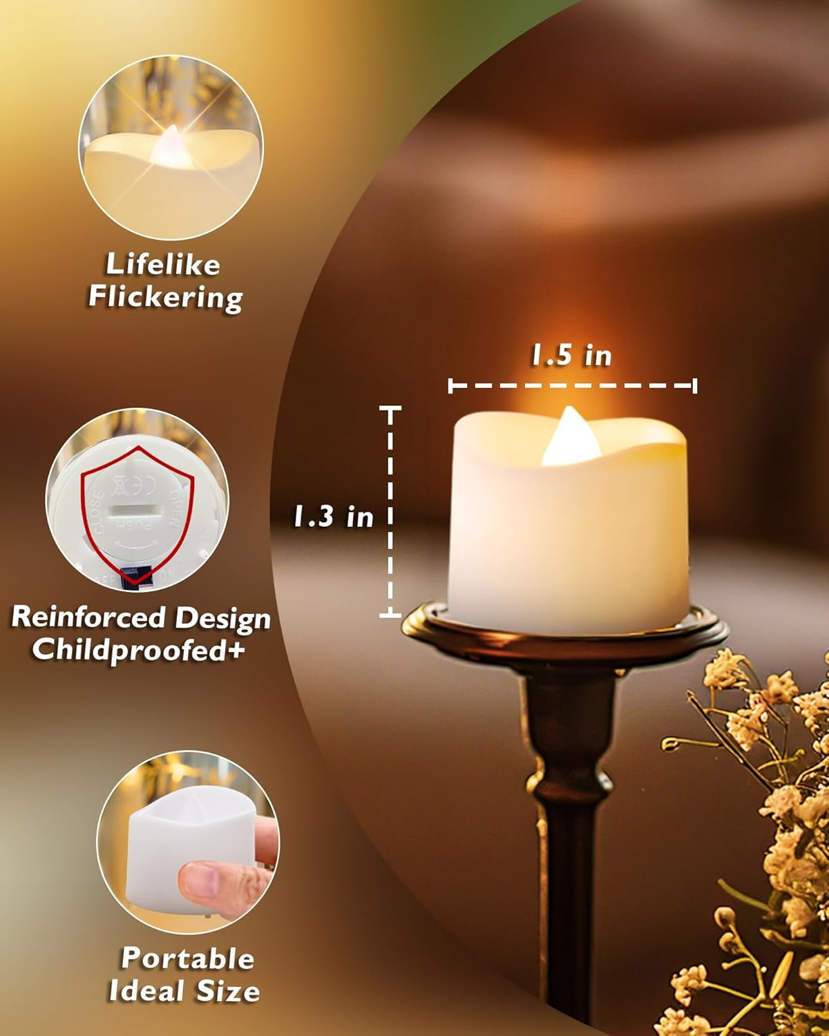 Illuminate your space effortlessly with our 24-Pack Flameless LED Tea Light Candles! 🕯️✨ Featuring a 6-hour timer for daily auto-on magic, perfect for centerpieces, lanterns, and holiday decor! #HomeDecor #FlamelessCandles