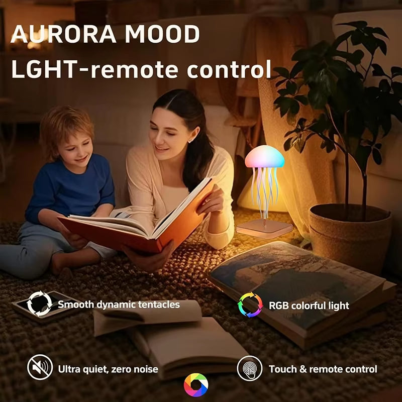 Lumora Lamp – Rechargeable Night Light with 9 Floating Tentacles, 11 Colors, Smart Touch & Remote Control – Bedside, Desk & Home Décor