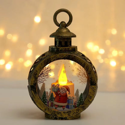 2025 LED Lamp Decor Christmas Portable Lantern Santa Claus Xmas Tree Wind Lights Pendant Navidad Christmas New Year Decoration