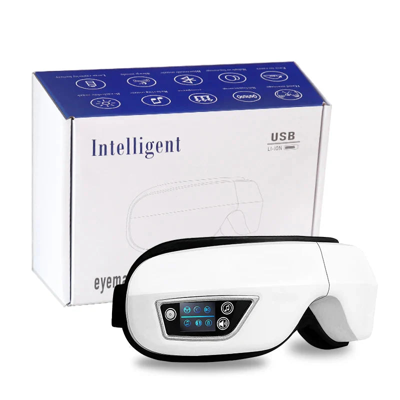 Unwind with the 6D Smart Eye Massager - Your Ultimate Bluetooth-Enabled Relaxation Experience! 💤✨