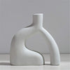 Nordic Minimalist White Ceramic Vase - Elegant Rustic Decor for Living Room, Fireplace & Table Centerpieces (5.9'' x 5.9'')