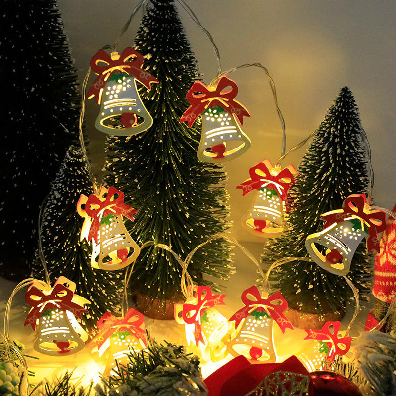 Festive LED String Lights - Santa, Elk & Snowman Christmas Ornaments for Holiday Decor & New Year Gifts