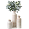 Chic Set of 3 Distressed White Ceramic Vases (5.5