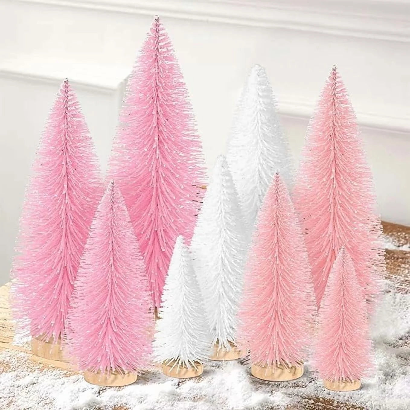 Tiny Trees for a Merry Mini-Mess: 9 Pocket-Sized Pink and White Festive Foliage for Tabletop Shenanigans!