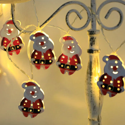 Festive LED String Lights - Santa, Elk & Snowman Christmas Ornaments for Holiday Decor & New Year Gifts