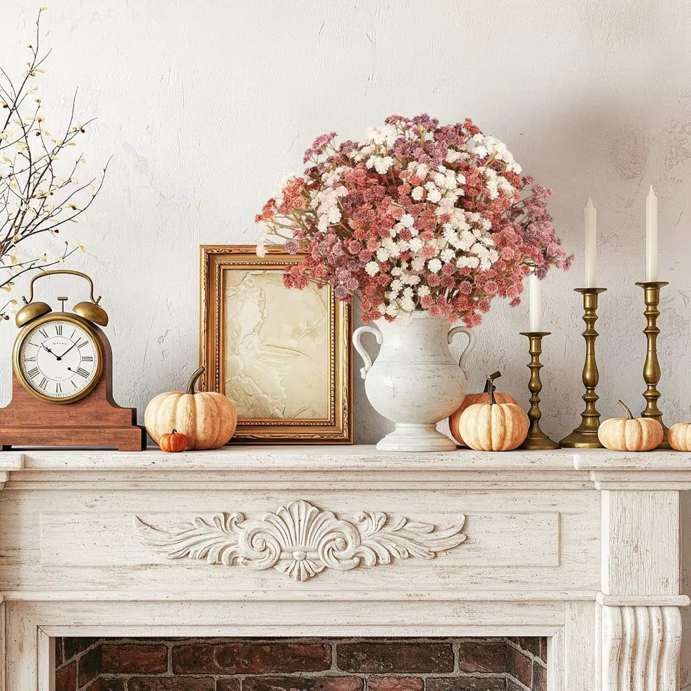 Elevate Your Autumn Vibes with 10 Realistic Baby Breath Bouquets! 🍂💐 Perfect for Fall Decor!