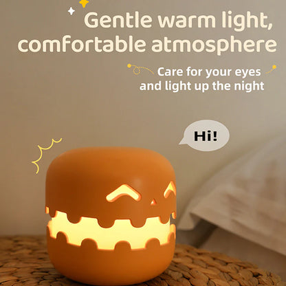 Pumpkin Lamp Bedside Ambience Light - Halloween Decorative Accent for Bedrooms and Living Rooms, Ideal Gift for Kids' Birthdays and Halloween Celebrations