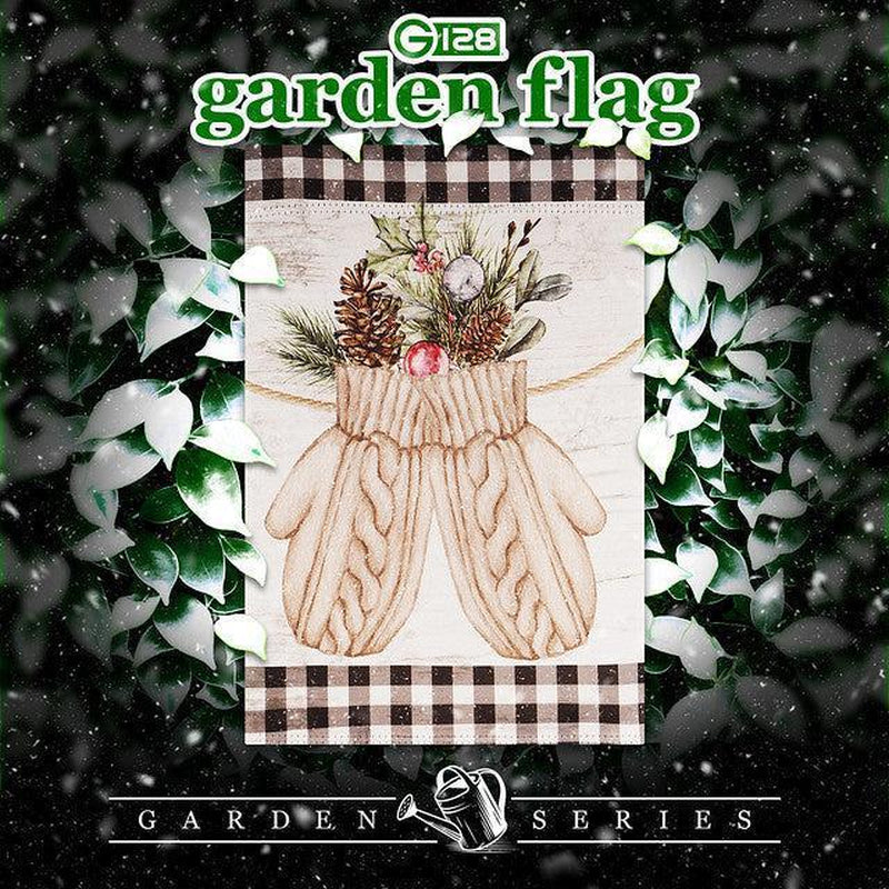 12X18 Inch Christmas Bling for Your Garden: G128 Mittens Wearing Evergreen Like They’re Going to a Festive Socks Party!