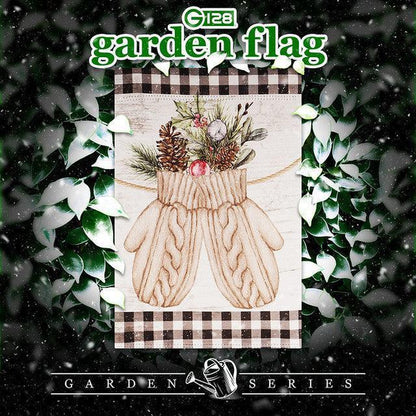 12X18 Inch Christmas Bling for Your Garden: G128 Mittens Wearing Evergreen Like They’re Going to a Festive Socks Party!