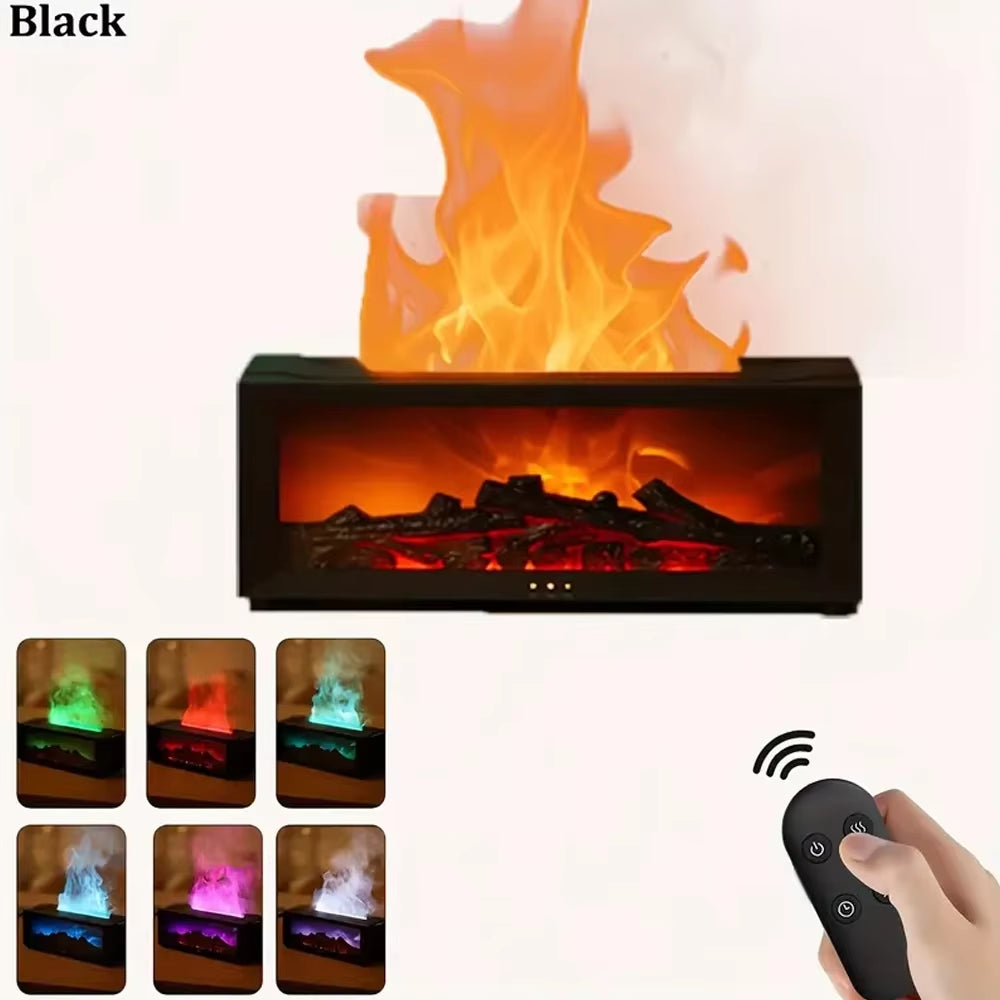 Cozy Charcoal Fireplace Aroma Diffuser & Air Humidifier with Timer Remote - Perfect Winter Home Essential!