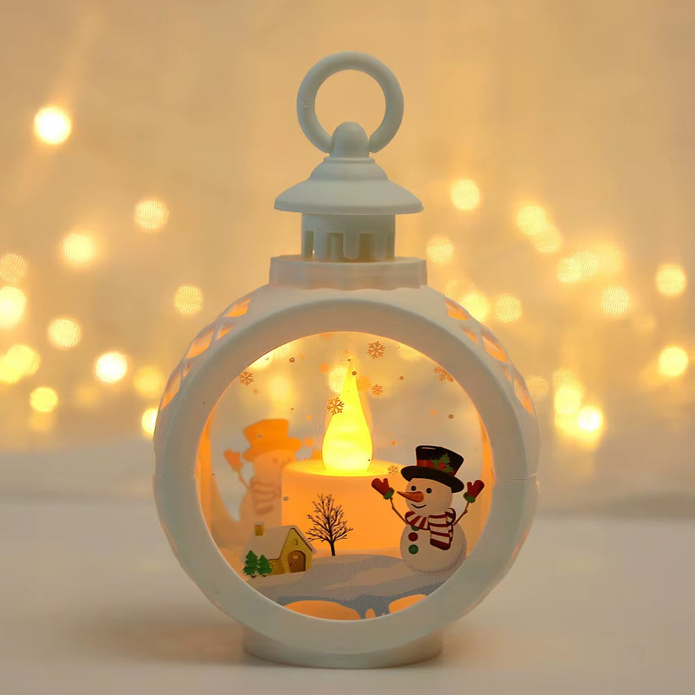 2025 LED Lamp Decor Christmas Portable Lantern Santa Claus Xmas Tree Wind Lights Pendant Navidad Christmas New Year Decoration
