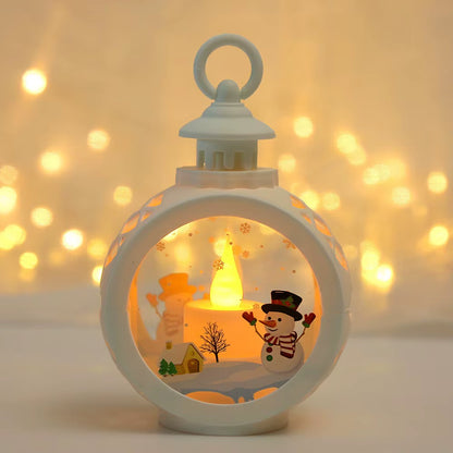 2025 LED Lamp Decor Christmas Portable Lantern Santa Claus Xmas Tree Wind Lights Pendant Navidad Christmas New Year Decoration