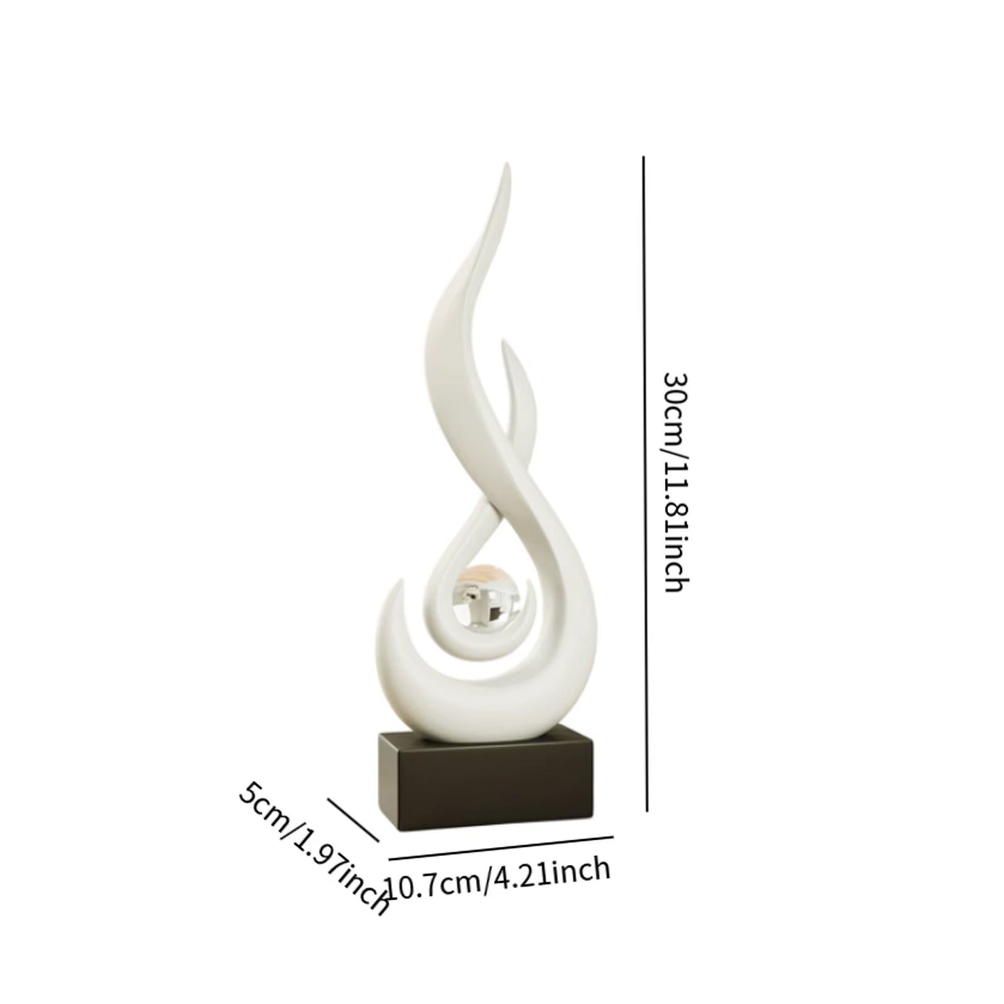Modern Abstract Fire Resin Statue - Unique Desk Ornament for Home & Office Decor
