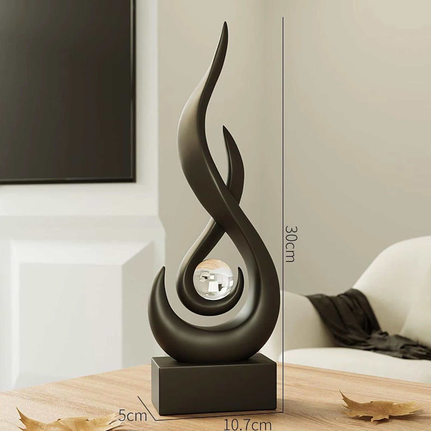 Modern Abstract Fire Resin Statue - Unique Desk Ornament for Home & Office Decor