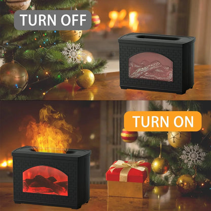 Flame Oil Diffuser, 270Ml Cool Mist Humidifier Diffuser,Sleep Relax for Outdoor Bedroom Living Roomï¼Fireplace Air Diffuser