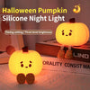 SpookyGlow Rechargeable Pumpkin Night Light – Soft Silicone, Touch Dimming, Bedside & Holiday Decoration