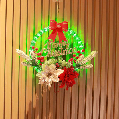 30CM Luminous Christmas Garland - Festive Door Hanging Decoration